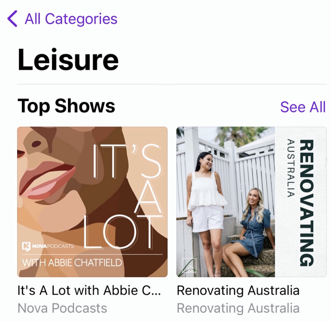 Leisure top shows on Apple Podcasts